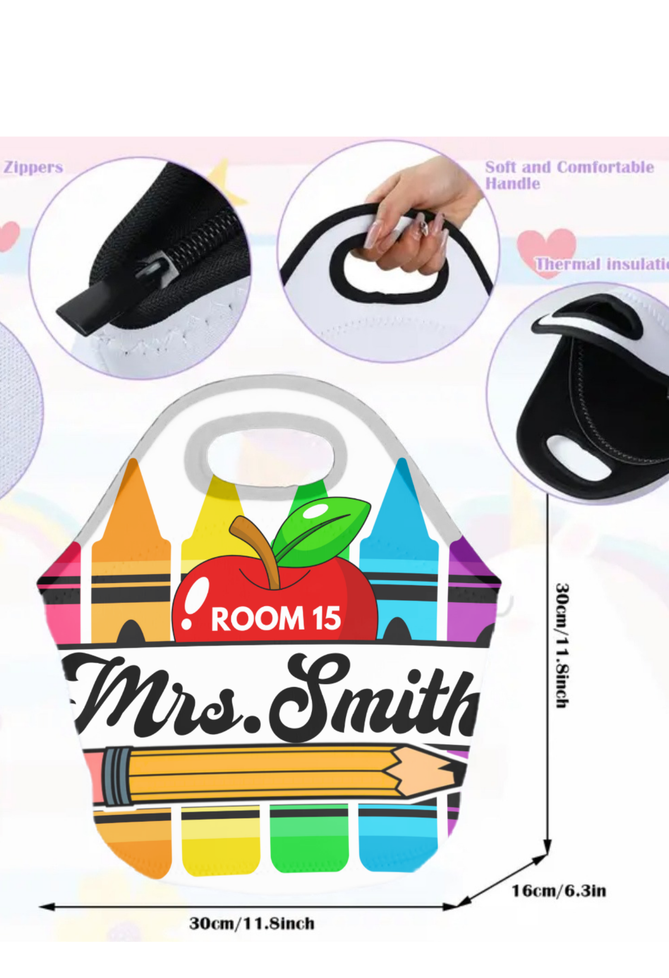 Teacher Neoprene lunch bag