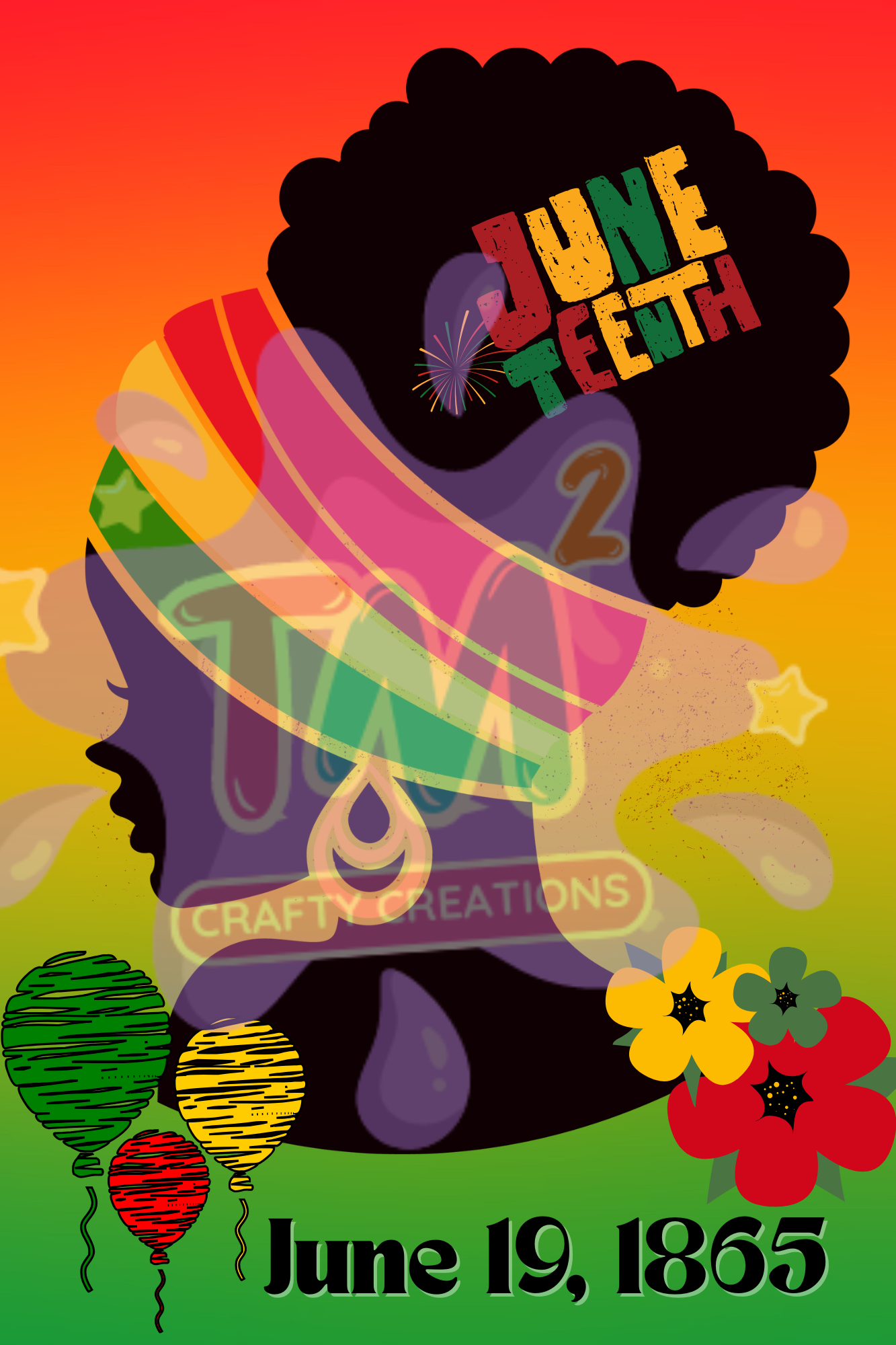 Juneteenth glass frosted cup