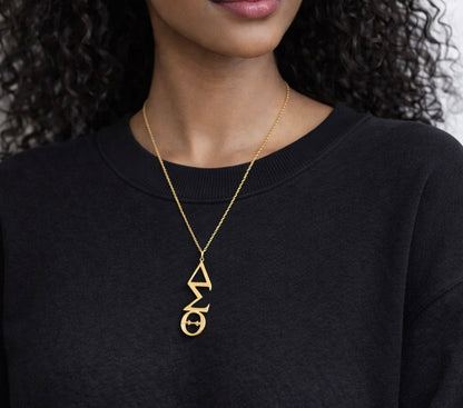 Delta Greek letter necklace