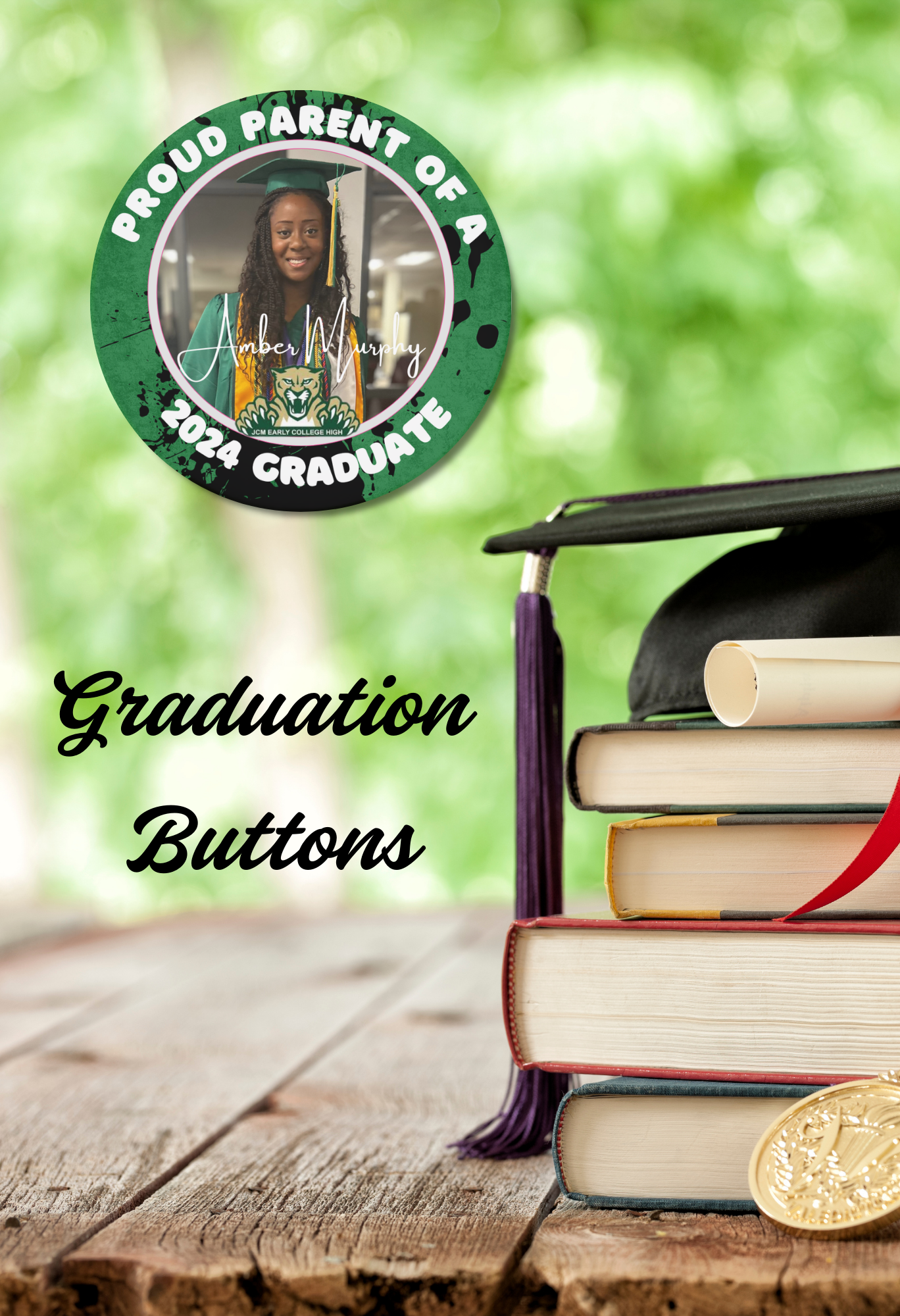 Graduation Buttons - set of 5