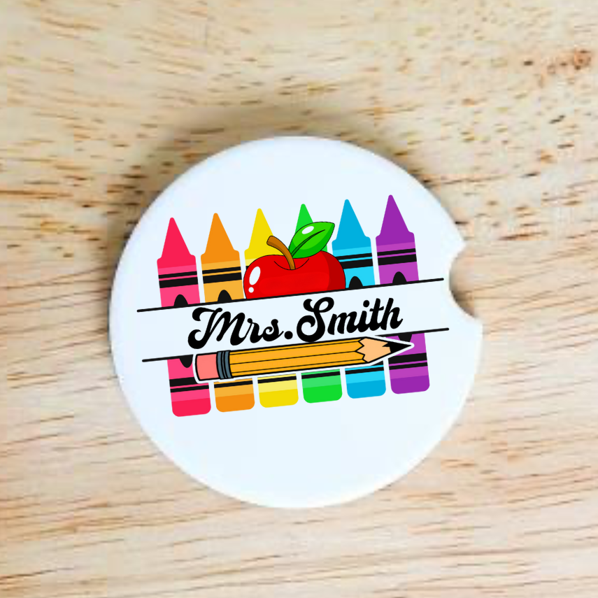 Teacher Car coasters (set of 2)